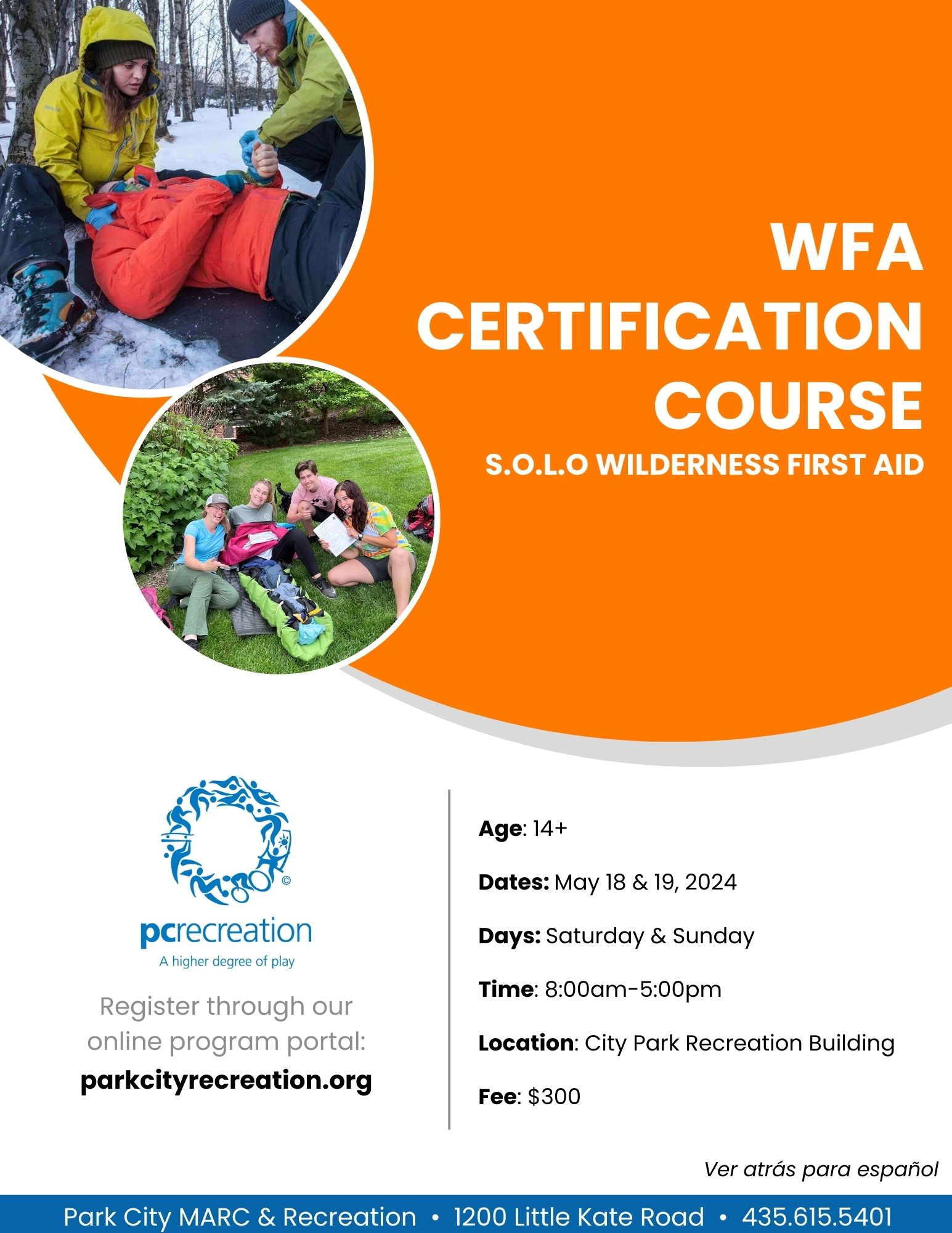 Wilderness First Aid Certification - May 2024