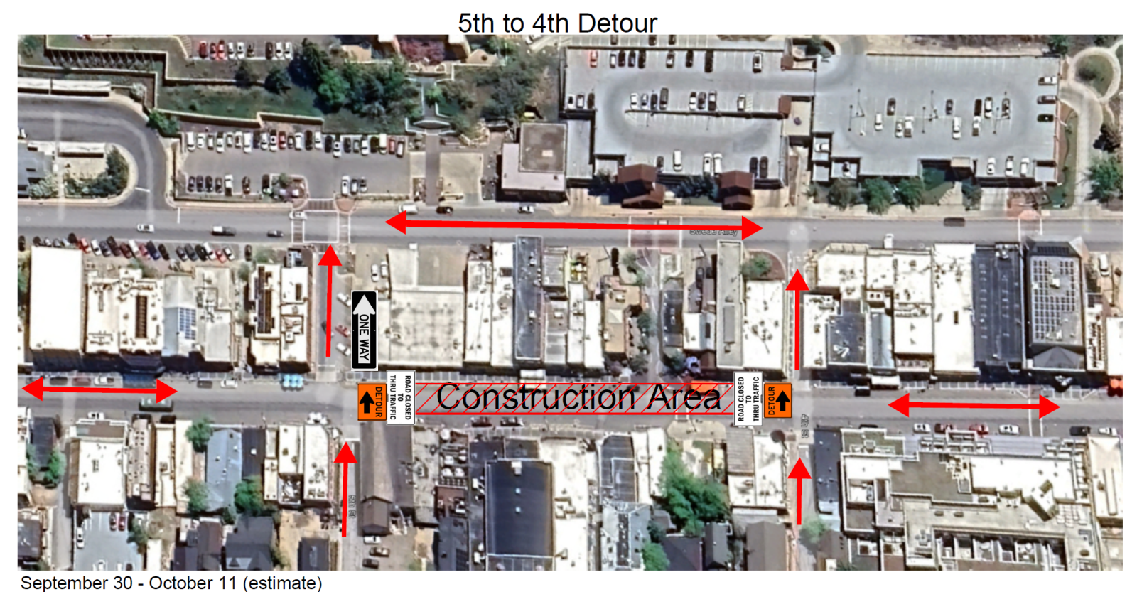 5th to 4th Street Detour